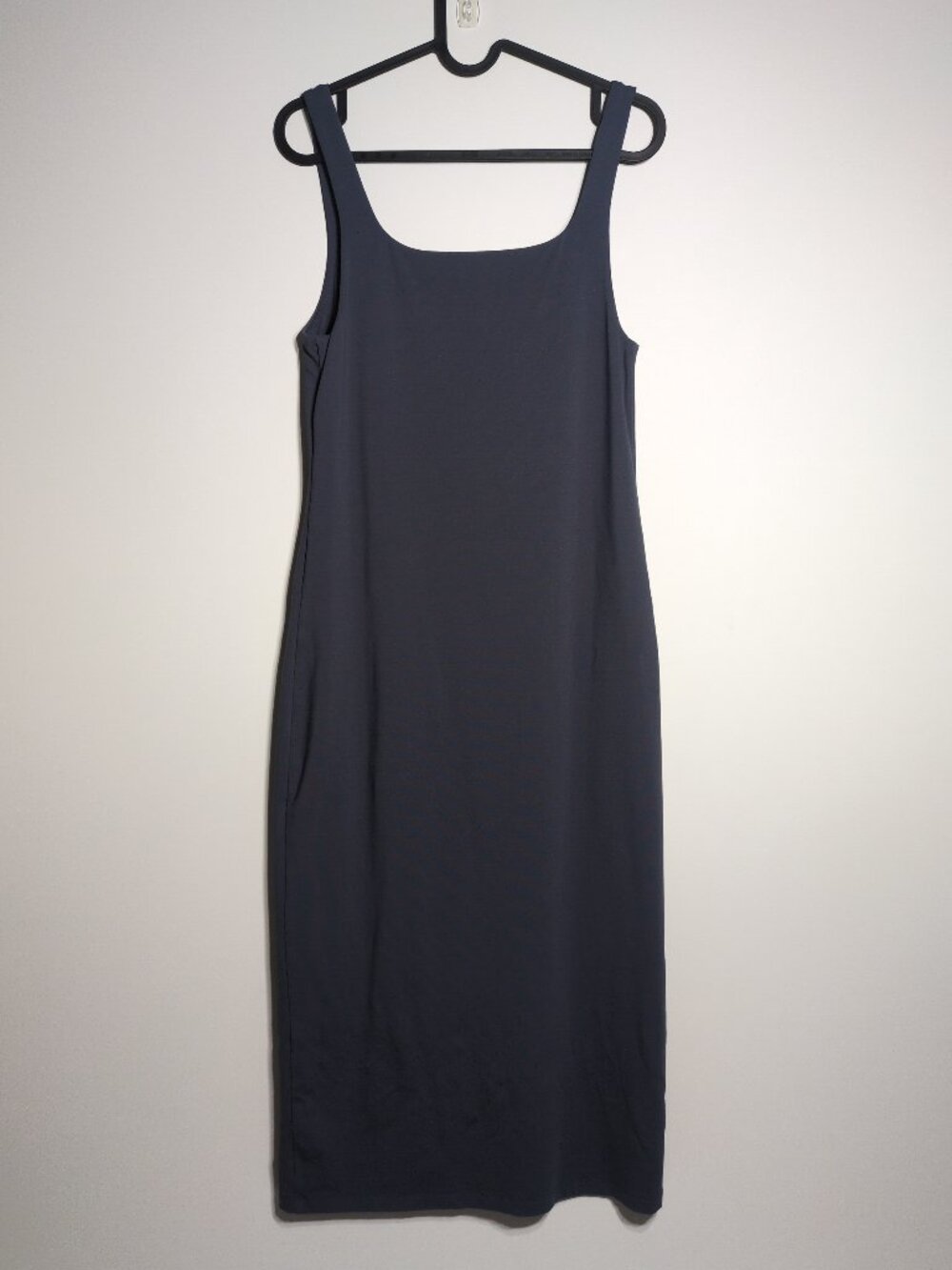 Babaton Aritzia Contour Midi Tank Dress Large Bodycon Blue Grey Square Neck - Picture 3 of 11
